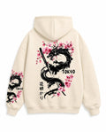 Hoodie Dragon Sakura beige, vue de dos