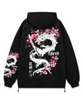 Hoodie Dragon Sakura noir, vue de dos