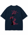 T-shirt Branche de Cerisier bleu marine, vue de dos