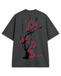 T-shirt Branche de Cerisier gris foncé, vue de dos